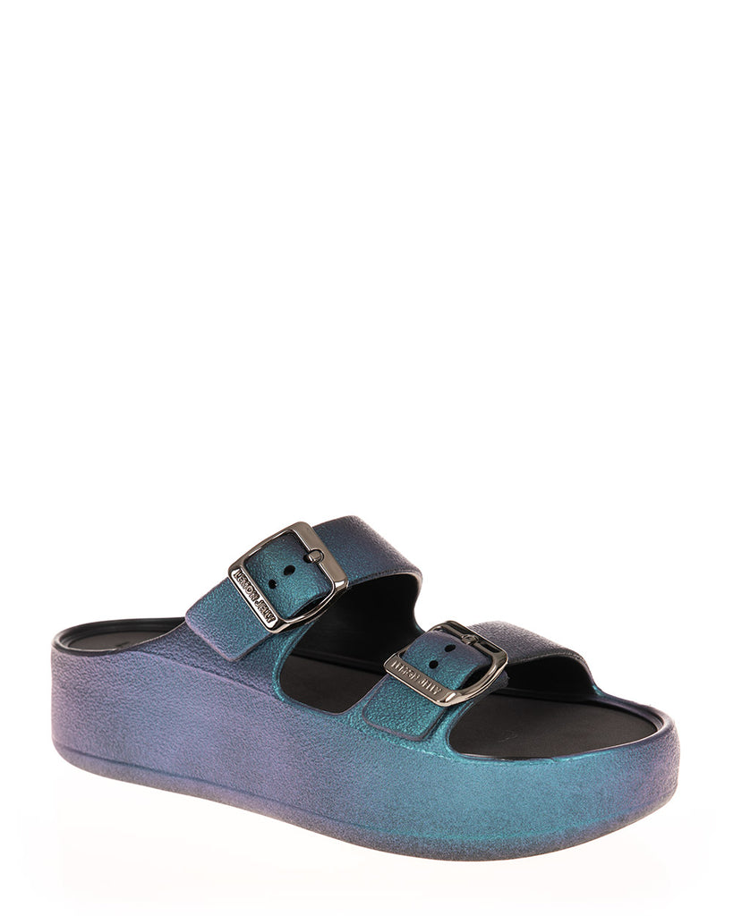 Lemon Jelly Elina Pearl Blue Platform Wedge Birk
