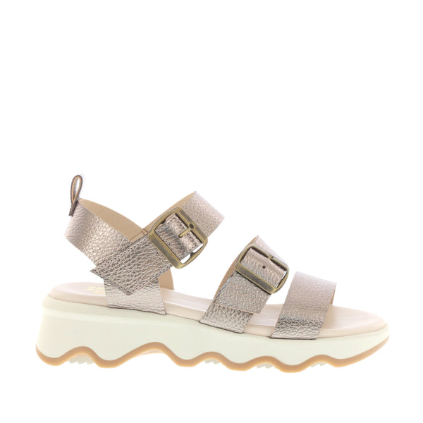 Nu X Neo Davina Plata Bronze Leather Platform Wedge Sandal