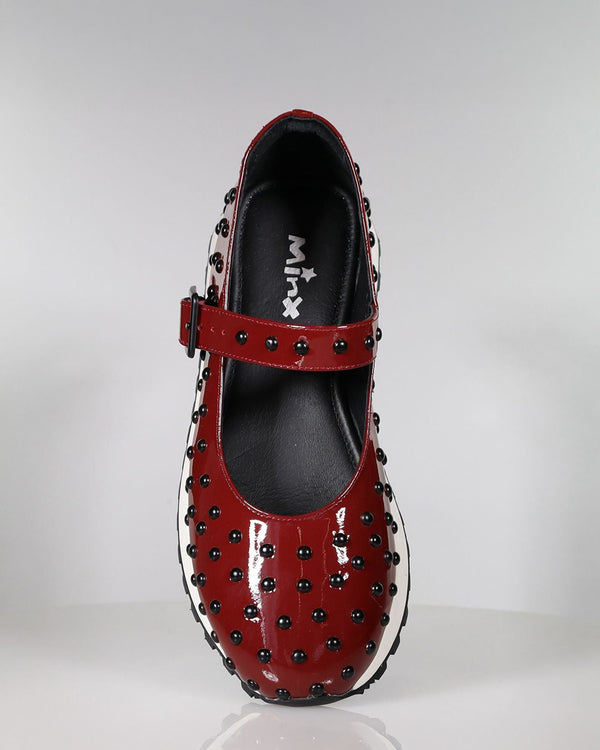 Minx Brinley Stud Dark Cherry Patent Leather