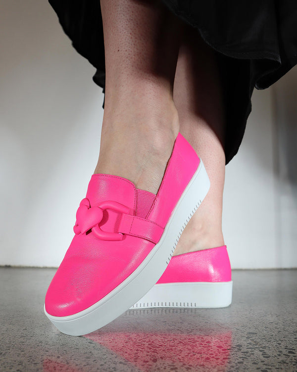 Minx Devoted Neon Pink Milled Casual