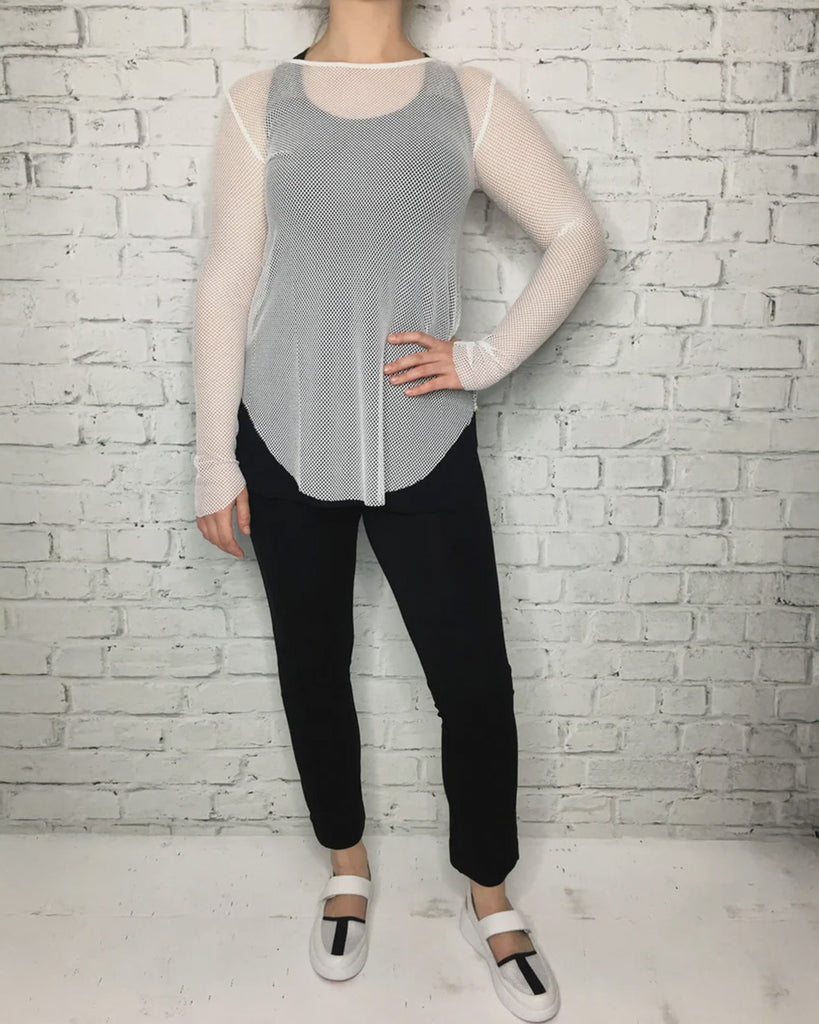 Minx Fishnet Top White
