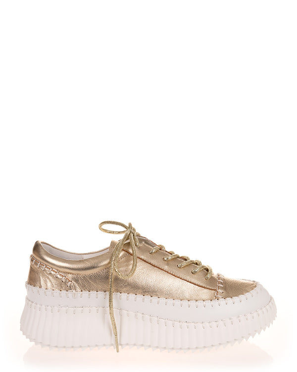 Minx Rizzo Gold Milled Leather Casual