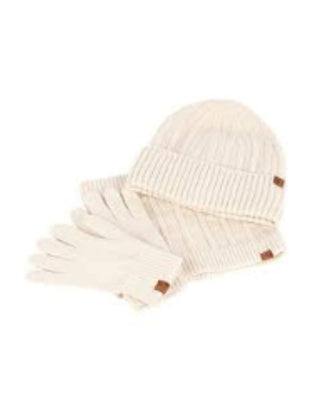 Pepe Moll 252851 Cream Hat Gloves & Neck Cowl Set