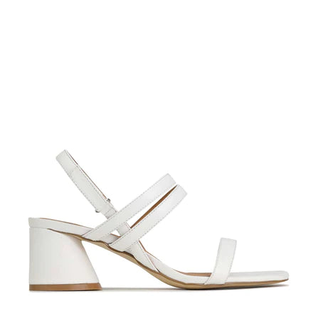 EOS Petella White Leather Summer Slingback Sandals