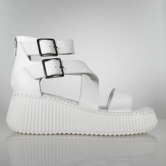 Minx Plaza White Milled Leather