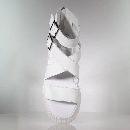 Minx Plaza White Milled Leather