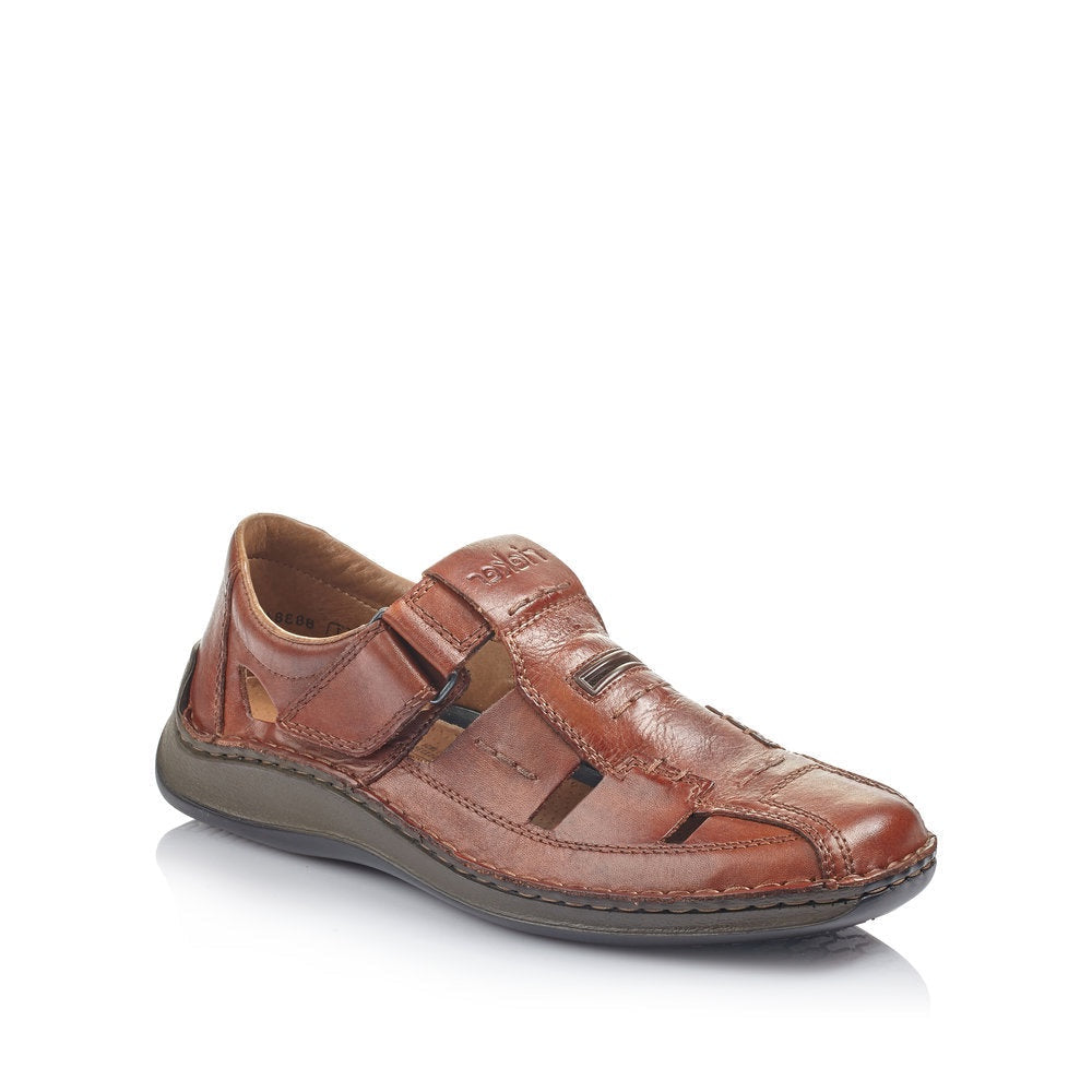 Rieker 05284-24 Mens Brown Leather Walking Shoe