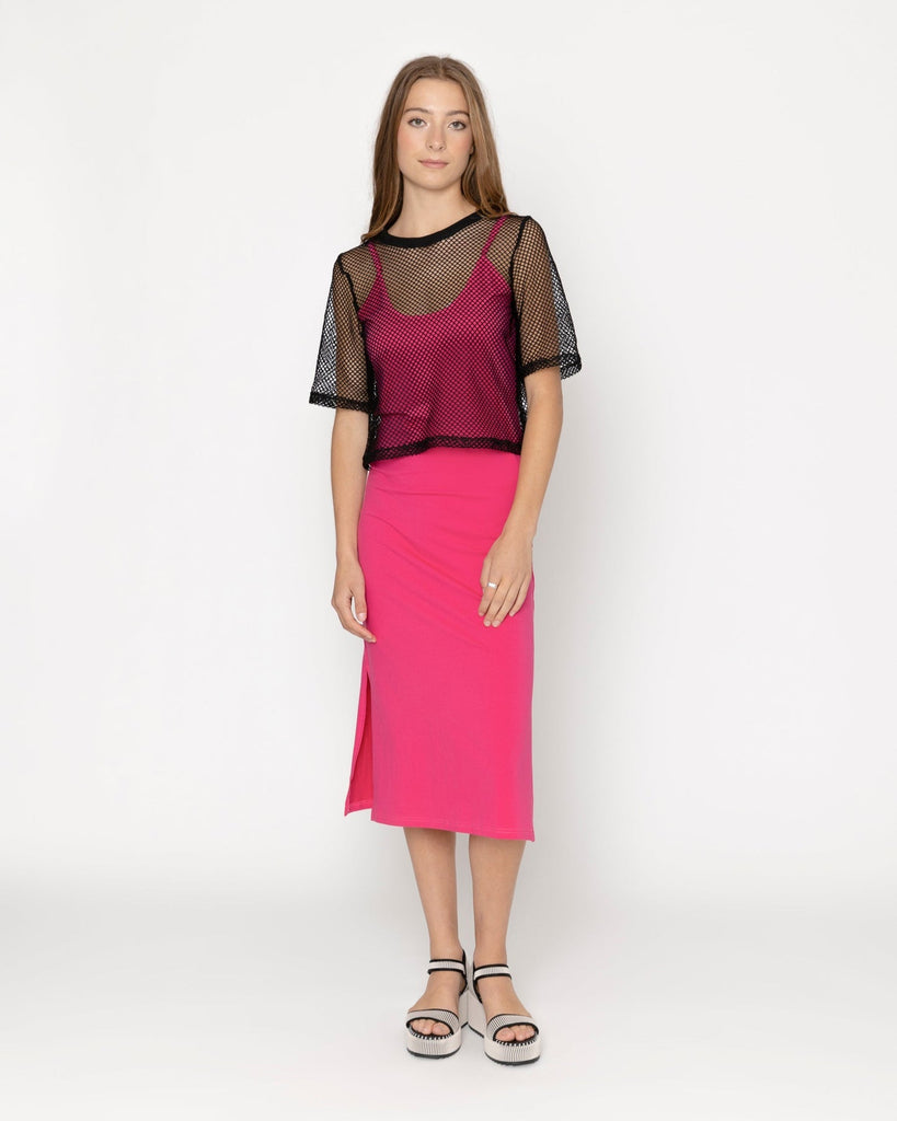 Two by Two Arrow Mesh Top Black