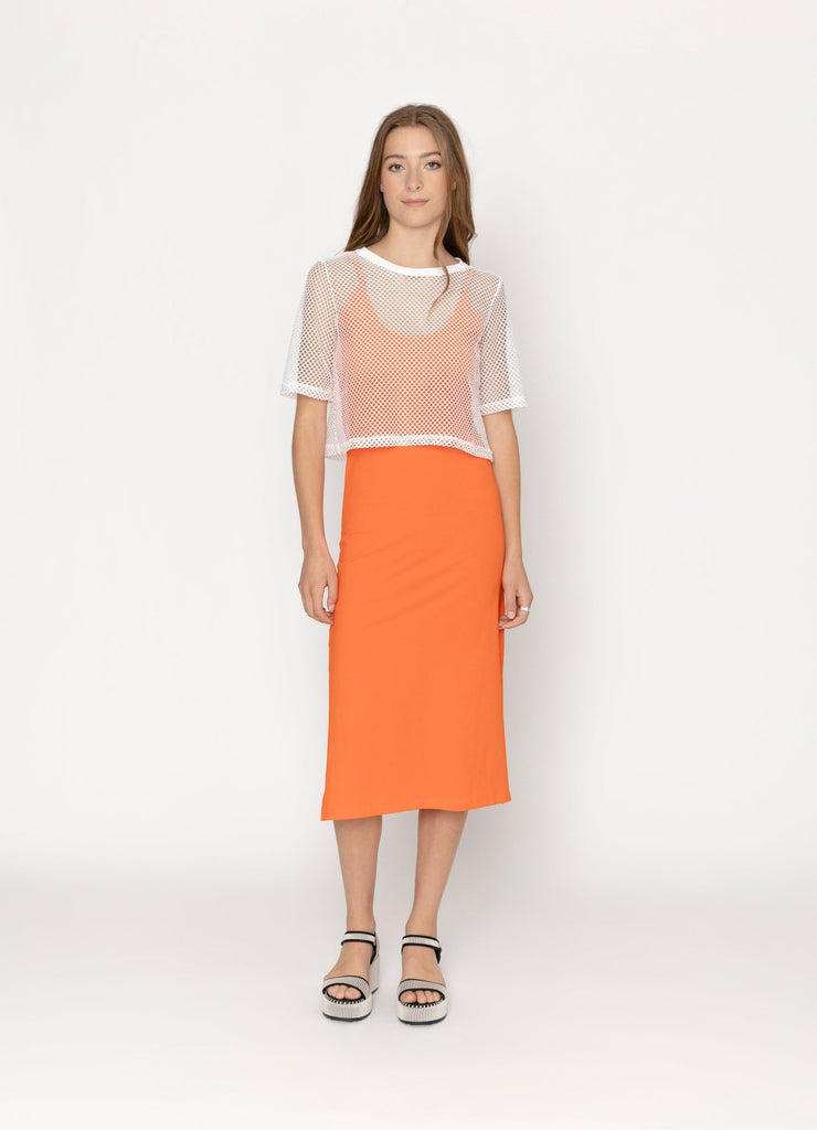 Two by Two Arrow Mesh Top White