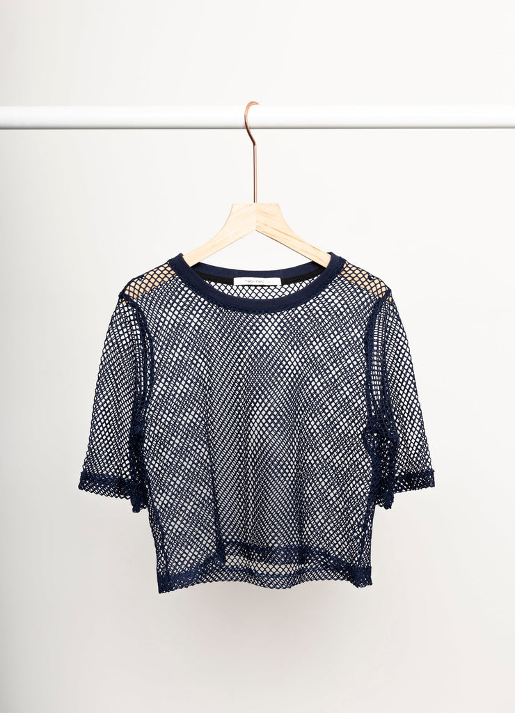 Two by Two Arrow Mesh Top Navy
