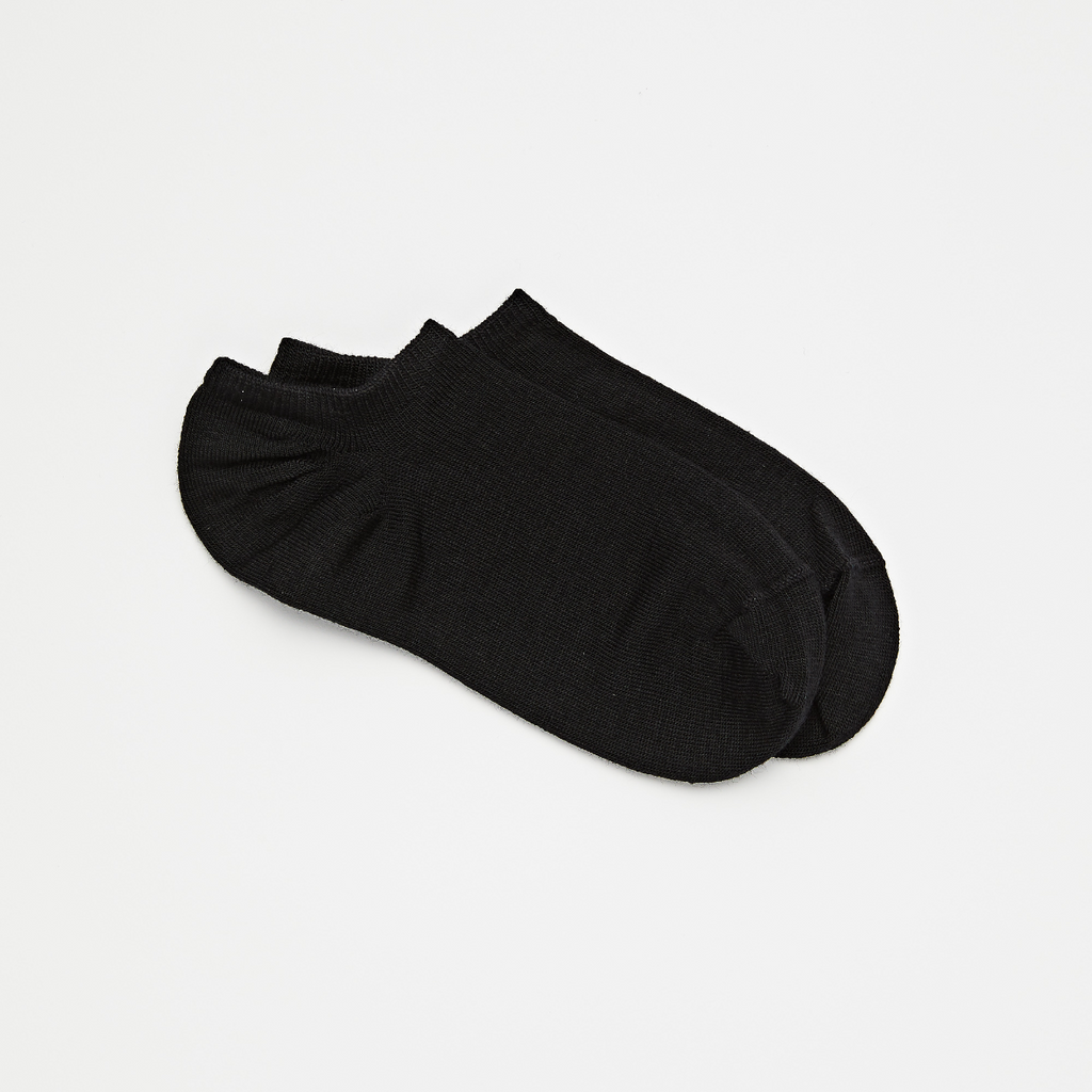 Lamington Merino 2 Pack  Sneaker Socks Black