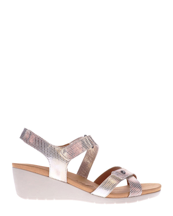 Revere Casablanca Metallic Interest Leather Sandal