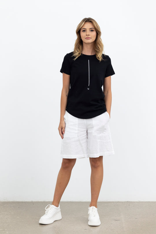 X LAB Monochrome Cotton Tee Black/White Print