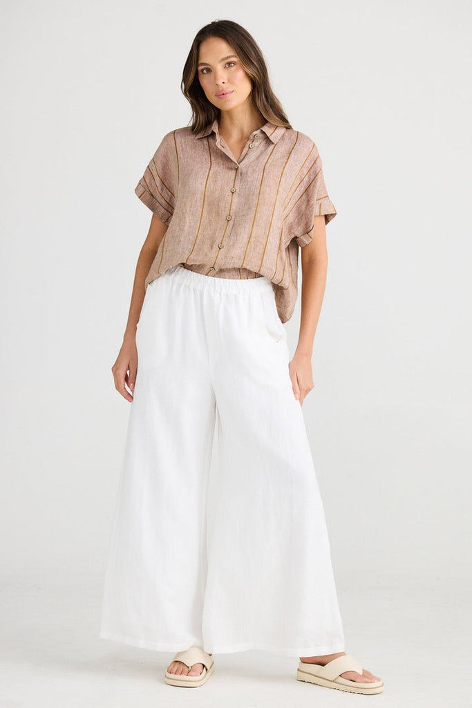 Shanty SH24228-1 Positano Pant White Linen Blend