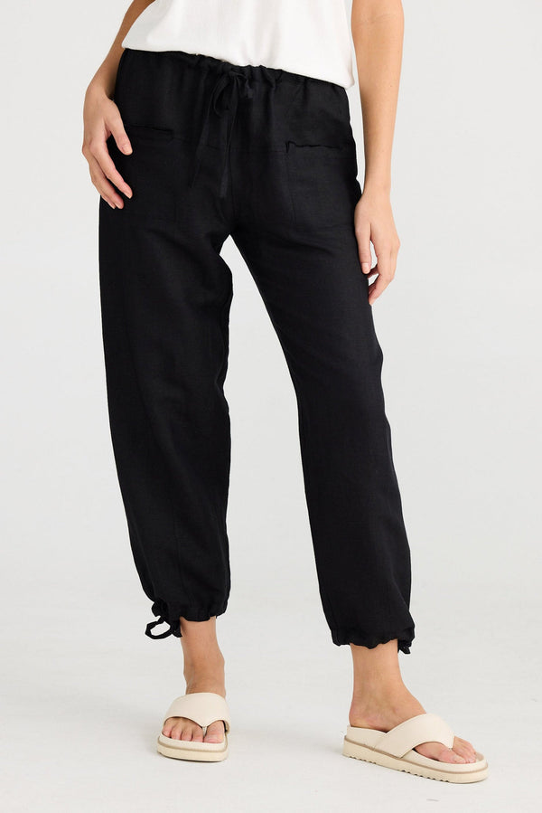 Shanty SH24294-2 Amazon Pant Black Linen Blend