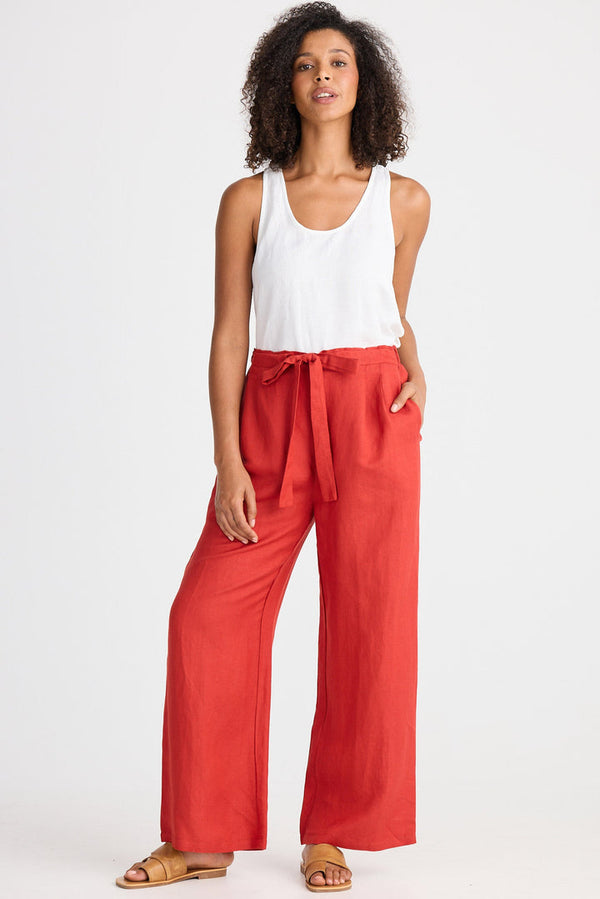 Shanty SH25161-1 Dickens Pants Cherry Linen Blend