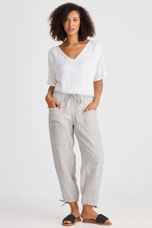 Shanty SH25162-1 Amazon Pant Charcoal Fleck Linen Blend