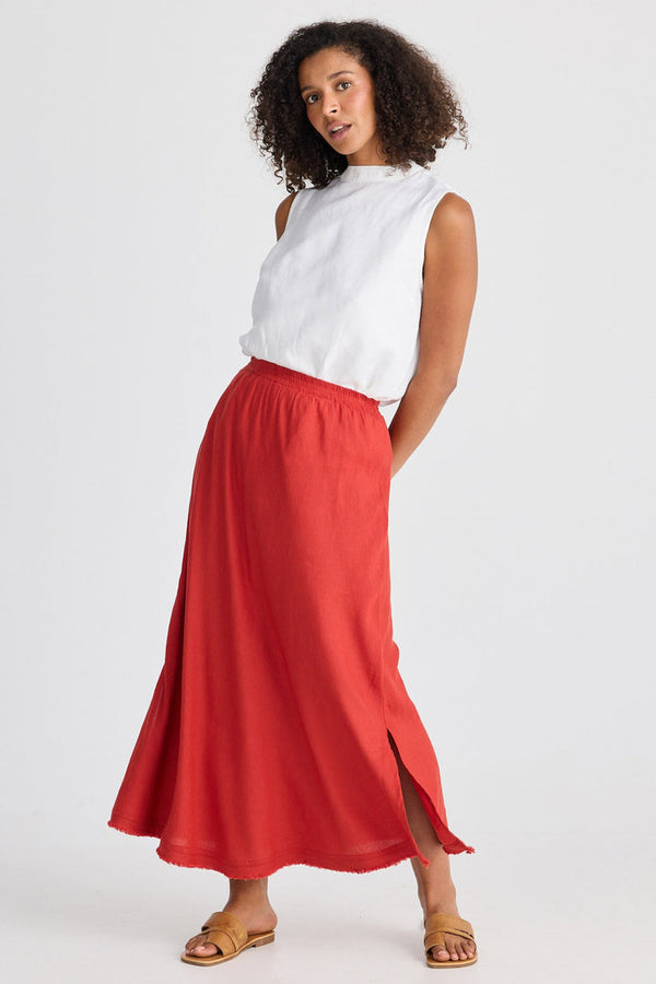 Shanty Sicily SH25165-3 Skirt Cherry Linen Blend