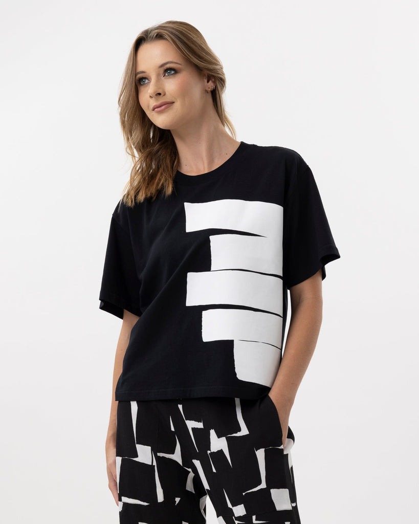X.LAB Abstract Cotton Tee Black/White Print