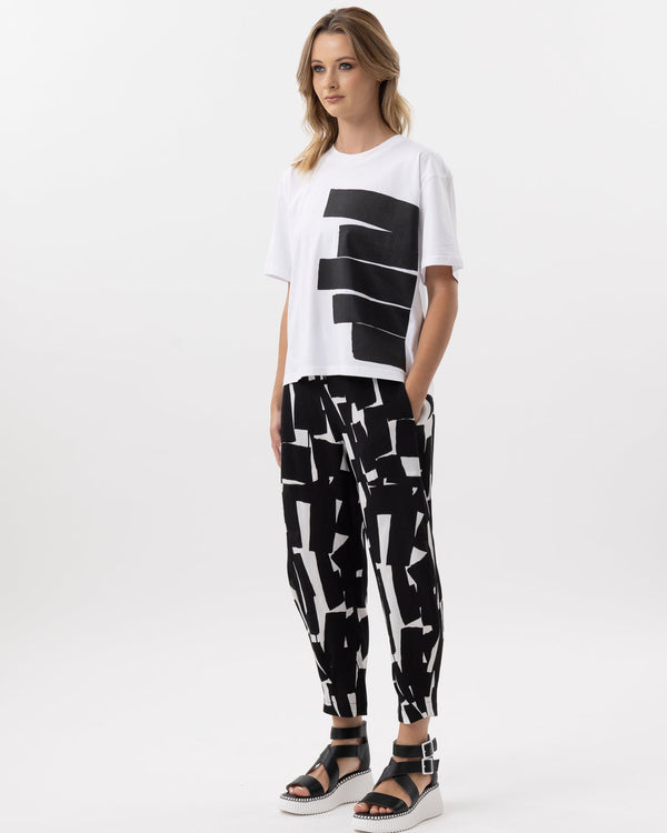 X.LAB Abstract Oasis Pants Black & White Print
