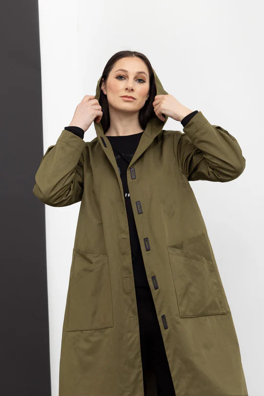 X LAB Subconcious Trench Coat Olive