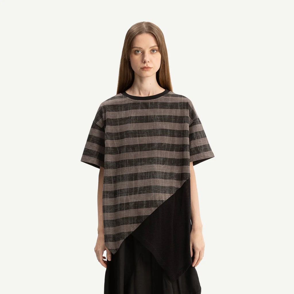 Bone & Arrow Fae Top Stripe Chocolate/Black