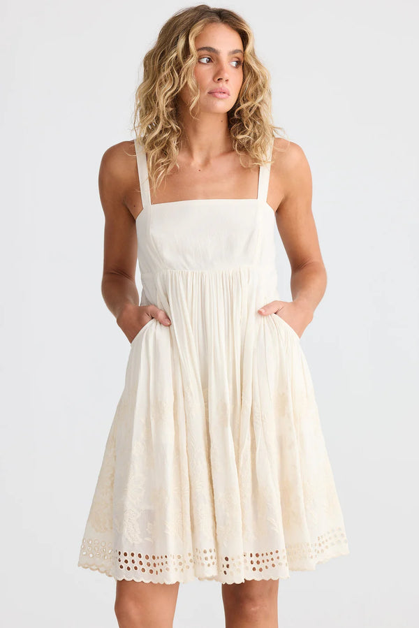 Talisman TA25297-1 Goddess Mini Dress Off White