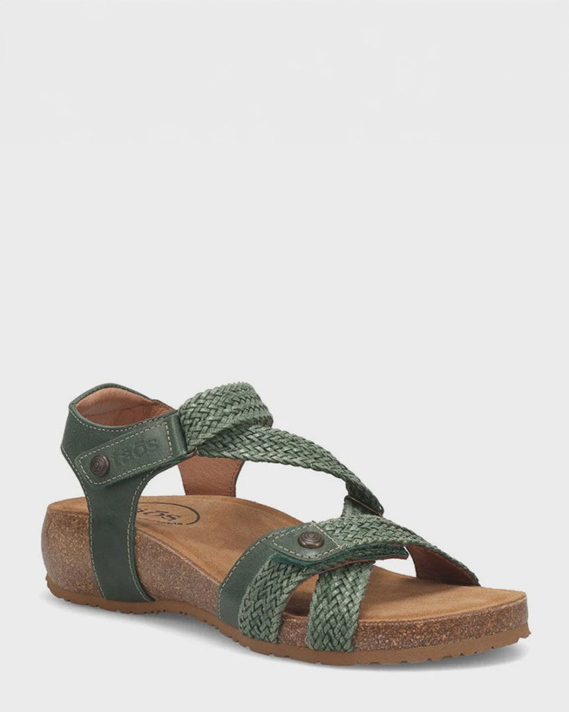 Taos Trulie Green Leather Summer Sandal