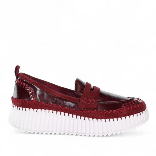 Minx Tide Choc Cherry Suede Leather Stitch Casual