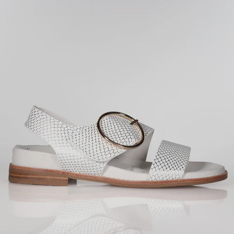 Minx Willa White Gold Emboss Wellness Range Sandal