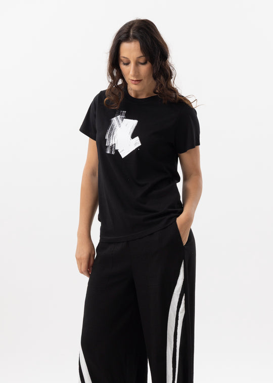 X LAB Sunset Echoes Tee Cotton Black/ White