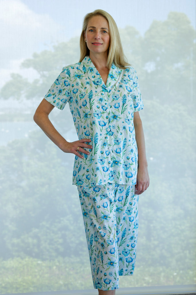 Carmen Kirstein Summer Shirt Blue Daisy