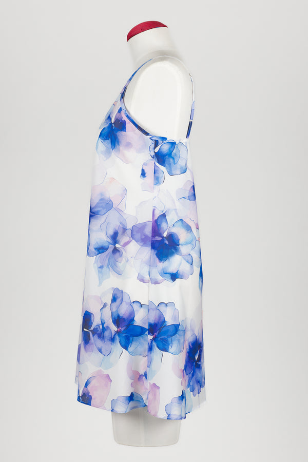 Carmen Kirstein Cotton Chemise Blue Pansy