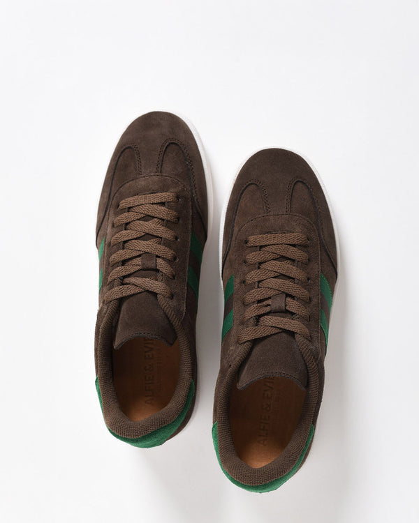 Alfie & Evie Attitude Chocolate/Forest Suede Leather Casual