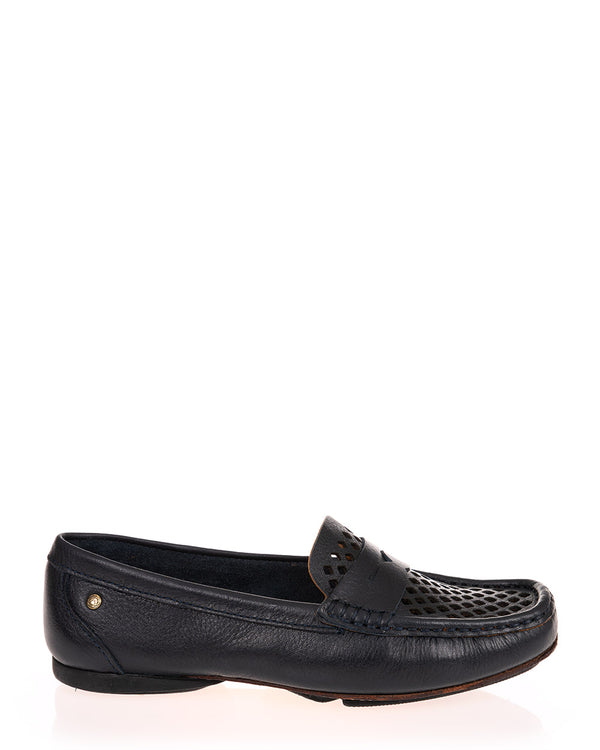 Andacco 45020 Alex Alfa Navy Leather Moccasins