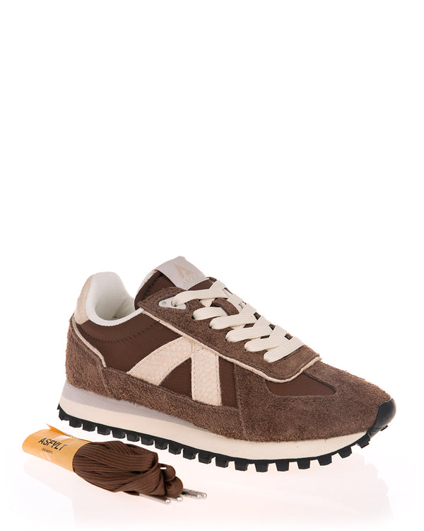 ASFVLT GATE 093 Brown Tan Gold Leather Sneaker