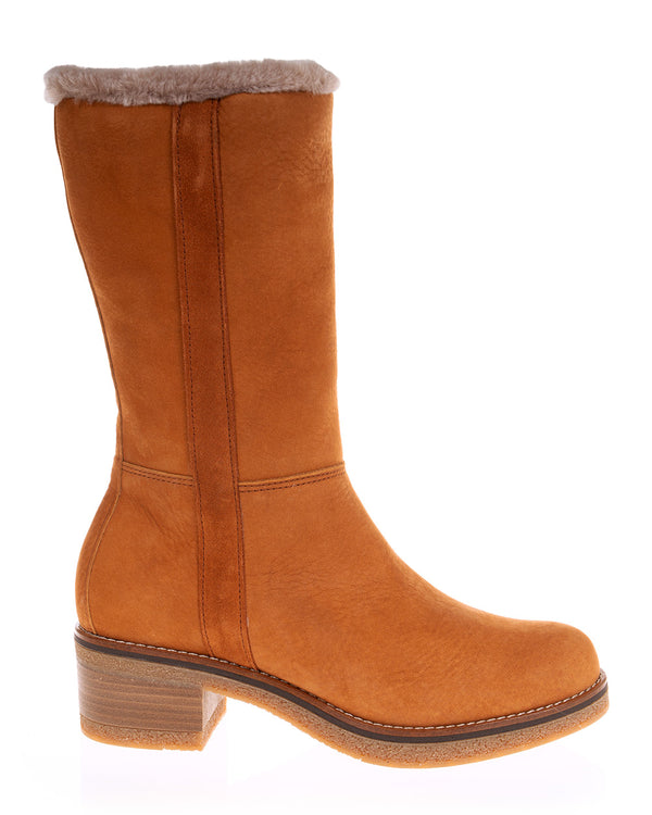 Baerchi 60302 Zebra Nubuck Leather Caleta Tan Faux Fur Boots