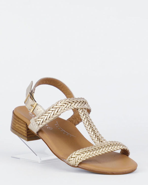 Bay Lane Damsel Champagne Leather Sandal