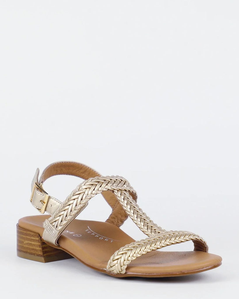 Bay Lane Damsel Champagne Leather Sandal