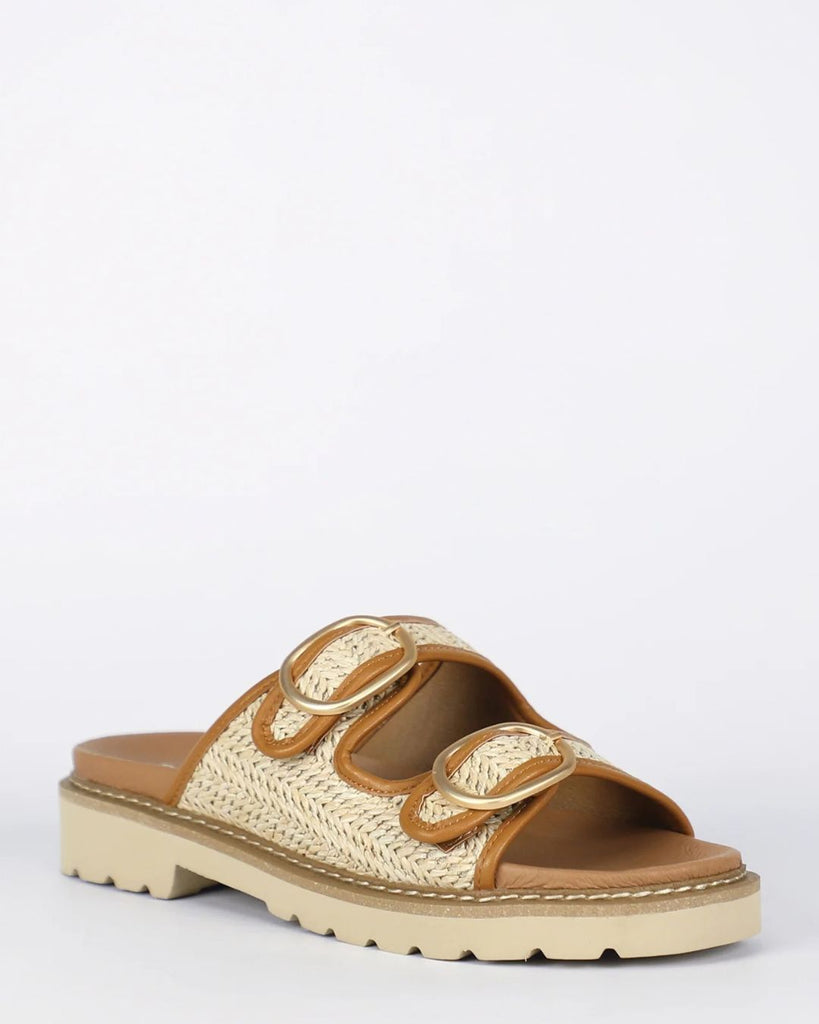 Bay Lane Daytime Light Tan Raffia Slide