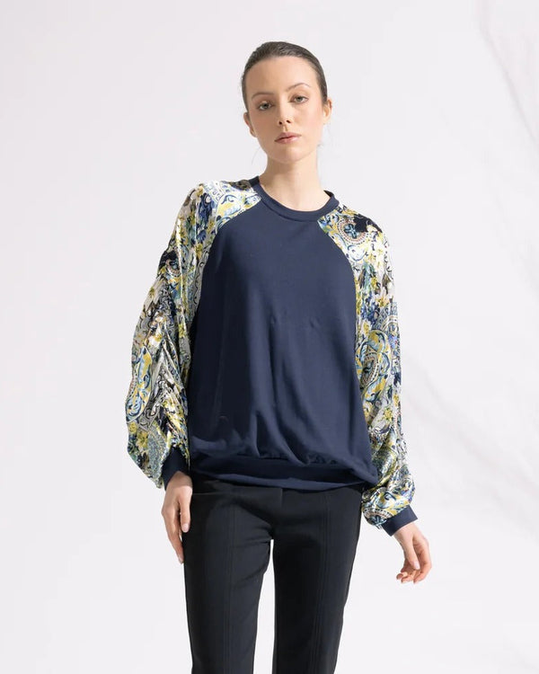 Blacklist Juno Sweatshirt Navy & Royal Print