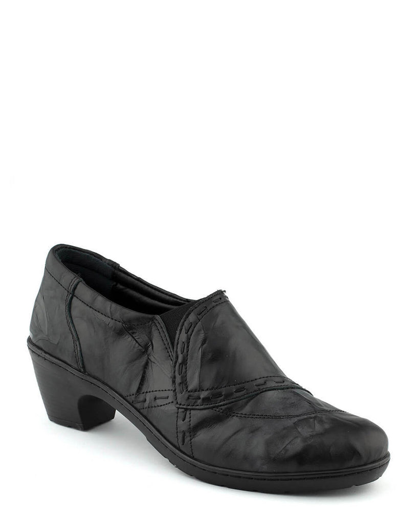Cabello 5192 - 48 Black Crinkle Leather Slip n Shoe