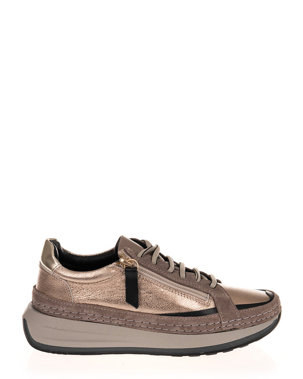 Cabello Ena Taupe Leather Casual Sneaker