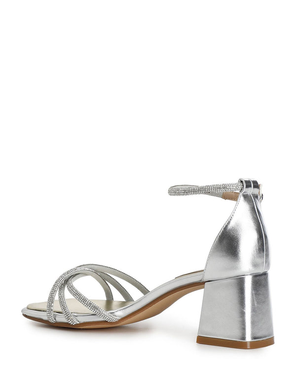 Cafe Noir LF9003 Silver Sparkle Leather Dress Shoe