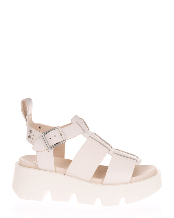 EOS Kailan Bone Leather Platform Wedge Sandal