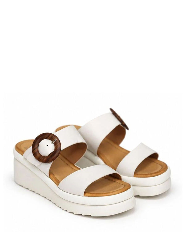 EOS Menora Bone Leather Platform Slide