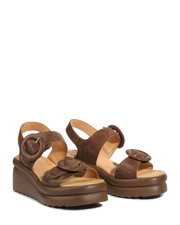 EOS Menorcas Coconut Leather Wedge Sandal