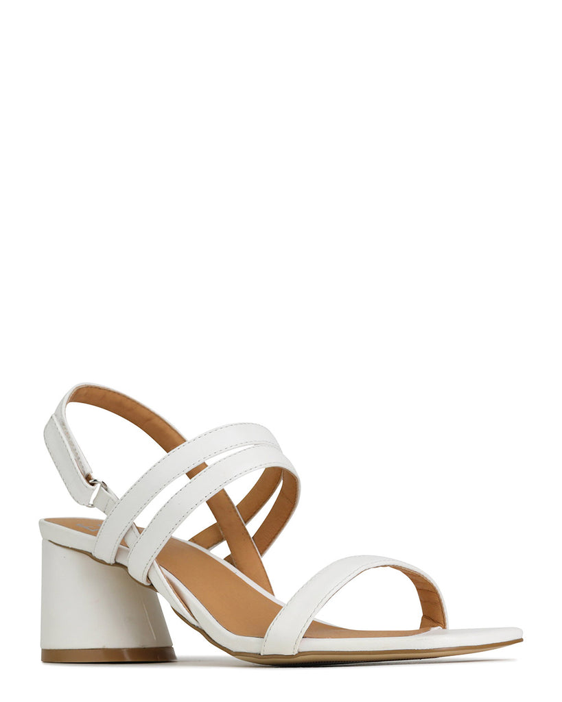 EOS Petella White Leather Summer Slingback Sandals