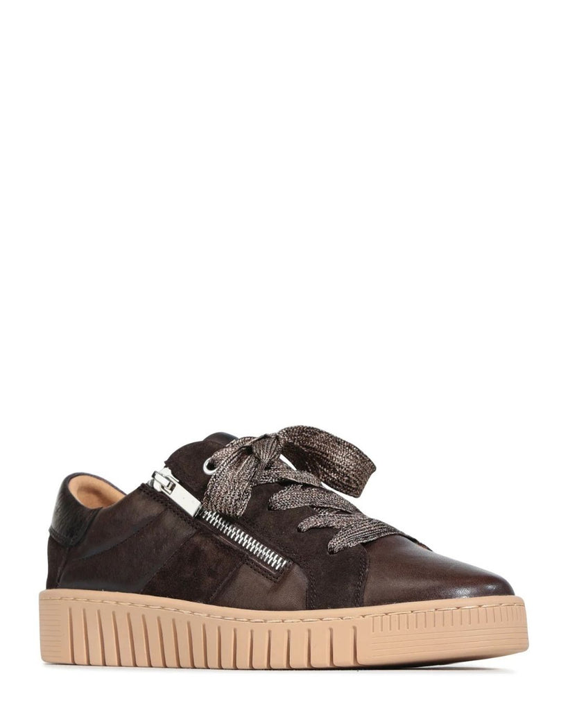 EOS Tinah Mahogany Leather Sneaker