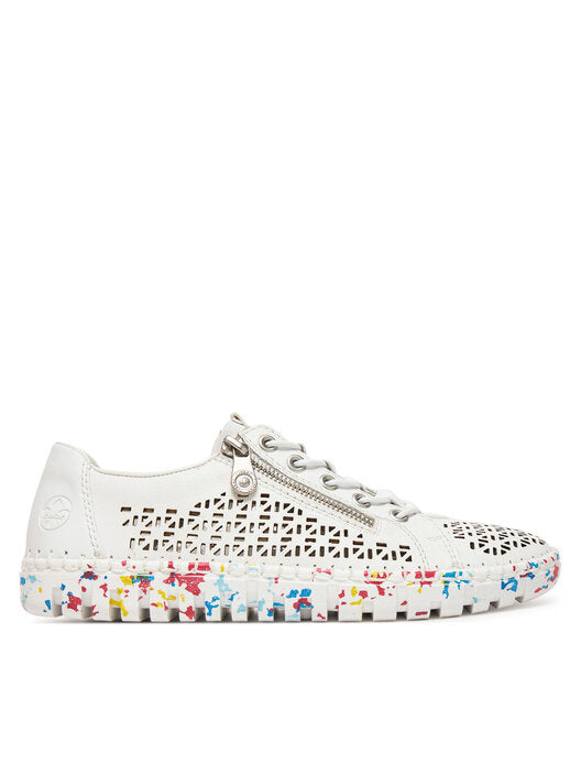 Rieker M2357-80 White Leather Casual Sneaker